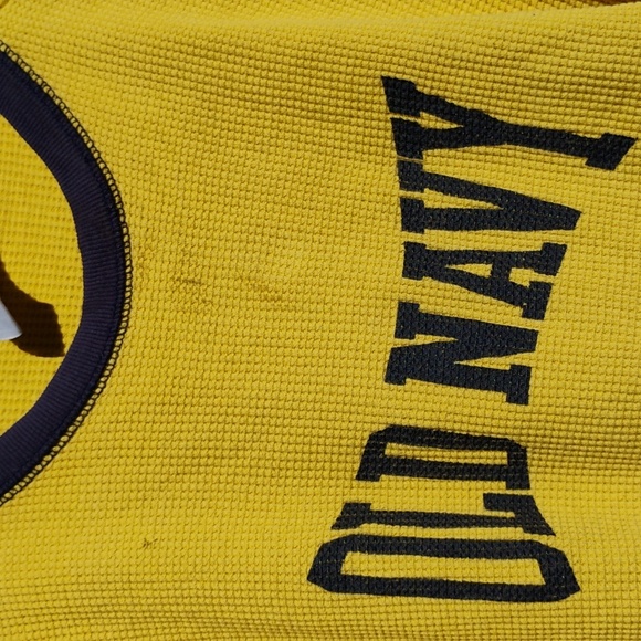 β Old Navy YELLOW & NAVY THERMAL LONG SLEEVE VINTAGE SHIRT Sz LG/XL - Picture 3 of 16